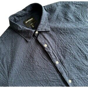 Bonobos Seersucker XL Polo Shirt Mens Athletic Fit Preppy Short Sleeve Navy Blue
